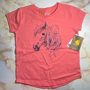 Carhartt Girls Coral Horse Shirt NWT